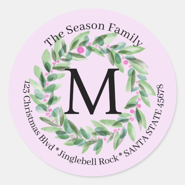 Customizable Monogram Label Christmas (Front)