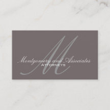 Customizable Monogram Lawyer Business Cards