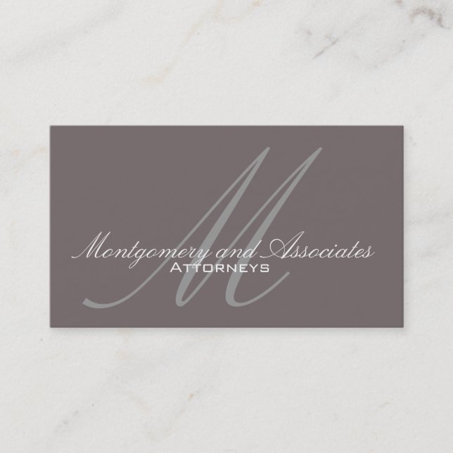 Customizable Monogram Lawyer Business Cards (Front)