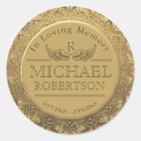 Customizable Monogram Memorial Gold Seal