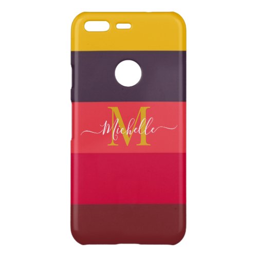 Customizable Monogram Name with ColorBlocks Design Uncommon Google Pixel Case