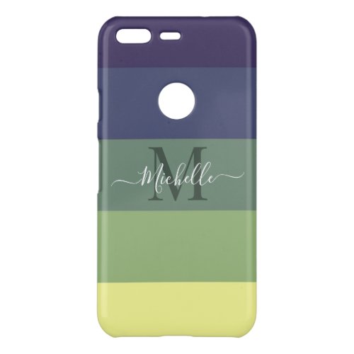 Customizable Monogram Name with ColorBlocks Design Uncommon Google Pixel Case