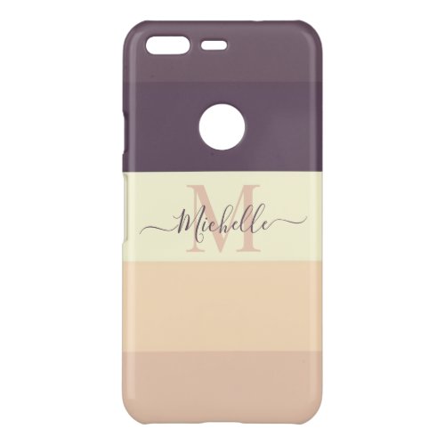 Customizable Monogram Name with ColorBlocks Design Uncommon Google Pixel Case