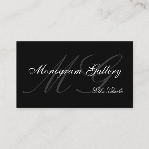 Customizable Monogram Plain Business Card
