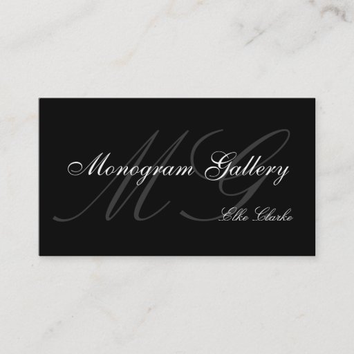 Customizable Customizable Monogram Plain Business Card