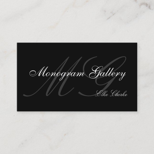 Customizable Monogram Plain Business Card (Front)