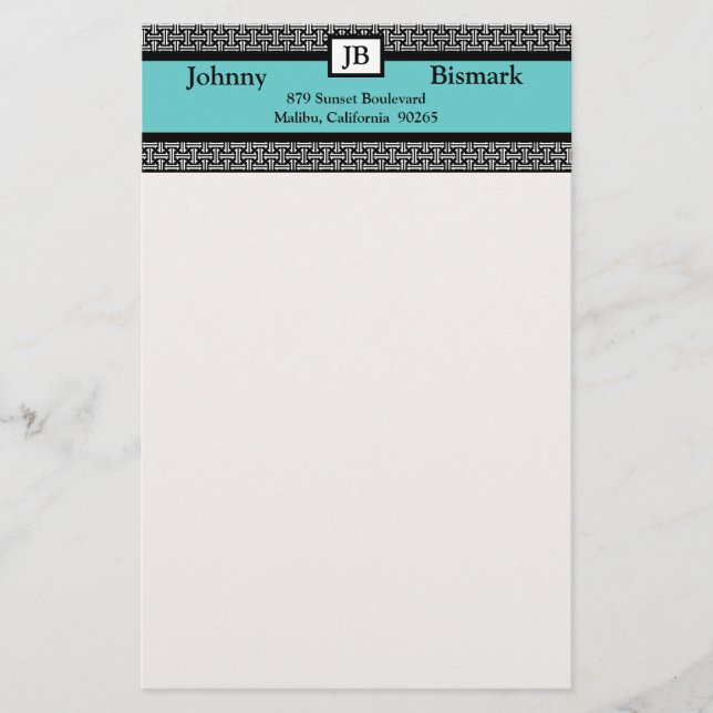 Customizable Monogram Stationary Stationery (Front)