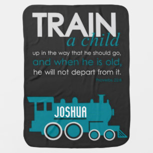 "Customizable Monogram/Train A Child" BLANKET