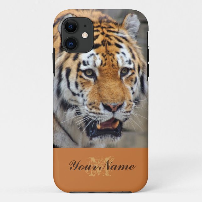Customizable Monogram with a majestic tiger! Case-Mate iPhone Case (Back)
