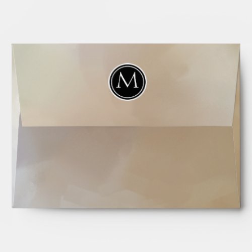 Customizable Monogram with Abstract Background Envelope