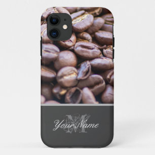 Customizable Monogram with coffee beans! iPhone 11 Case
