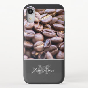 Customizable Monogram with coffee beans! iPhone XR Slider Case