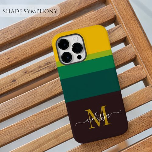 Customizable Monogram with Cute Stripe Color Block Case_Mate iPhone 14 Pro Max Case