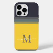 Customizable Monogram with Cute Stripe Color Block