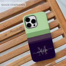Customizable Monogram with Cute Stripe Color Block