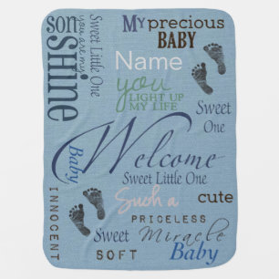 "Customizable Monogram With Quotes" BABY BLANKET