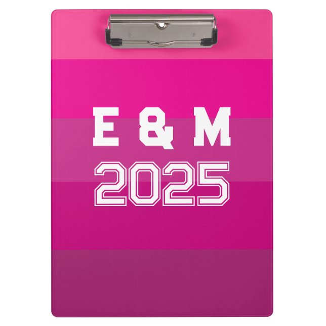 "customizable monogramm and years  clipboard (Front)