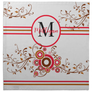 Customizable Monogrammed Cloth Table Napkins