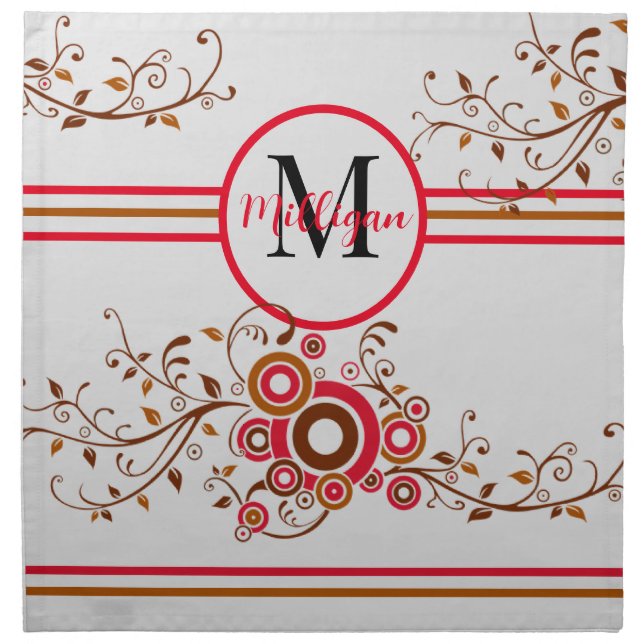 Customizable Monogrammed Cloth Table Napkins (Front)