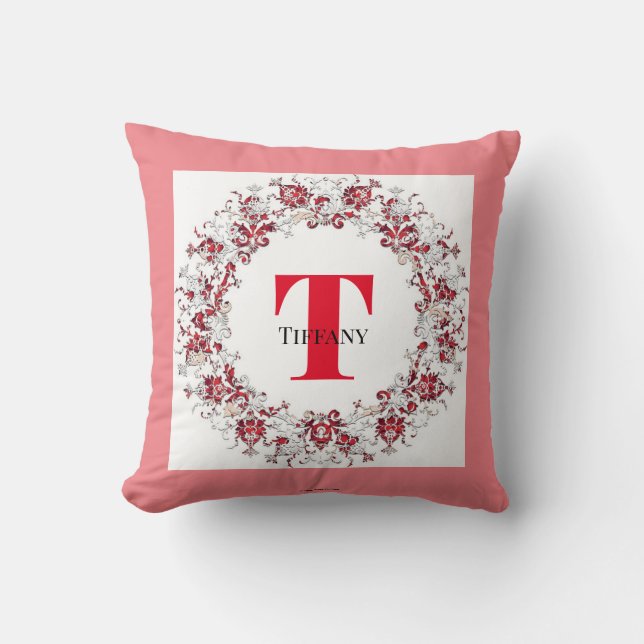 Customizable Monogrammed Nursery Throw Pillow (Front)
