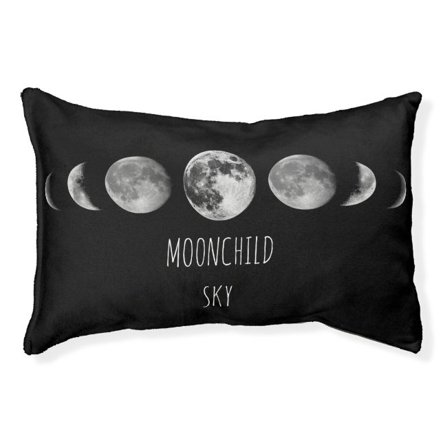 Customizable Moonchild * Moon Phases Pet Bed (Front)