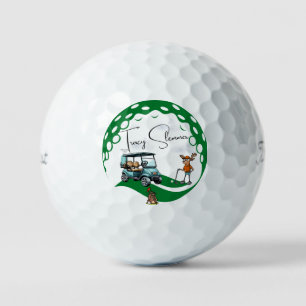 Customizable Moose Golfer and Gopher Golf Balls