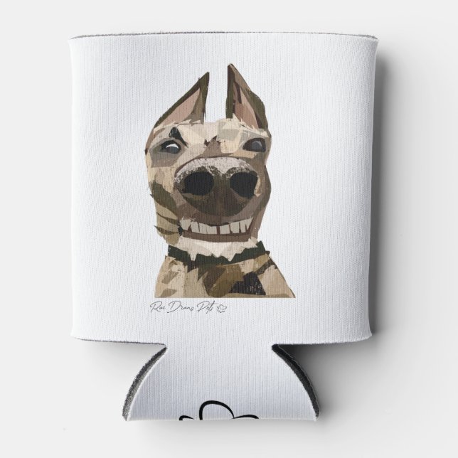 Customizable "Moose" Staghound Dog Stubby Holder Can Cooler (Front)