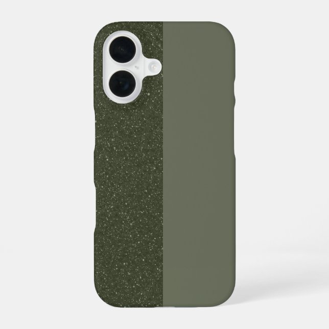 Customizable Moss & Glitter iPhone 16 Case (Back)