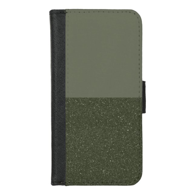 Customizable Moss Green Block Wallet Case (Front)