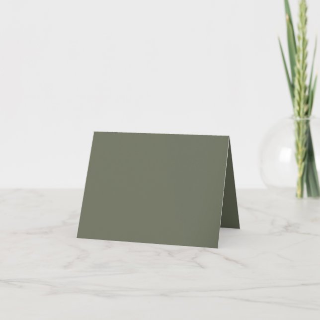 Customizable Moss Green Folded Announcement Card (Front)