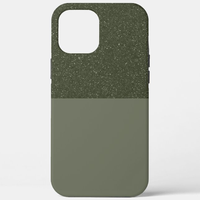 Customizable Moss Green Glitter iPhone Case (Back)