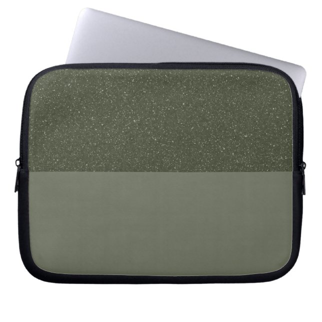 Customizable Moss Green Glitter Laptop Sleeve (Front)