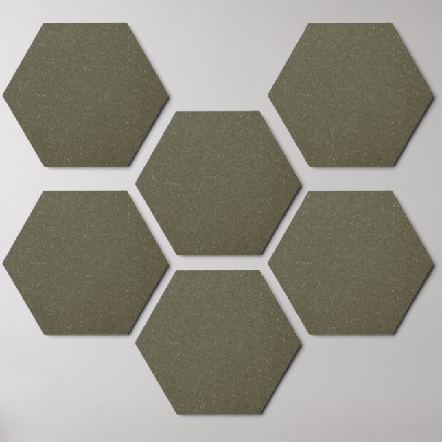 Customizable Moss Green Hexagon Photo Tile (Front Set)