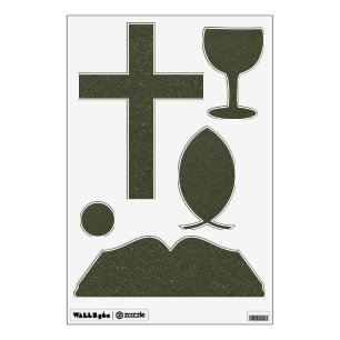 Customizable Moss Green Religious Symbol Decals