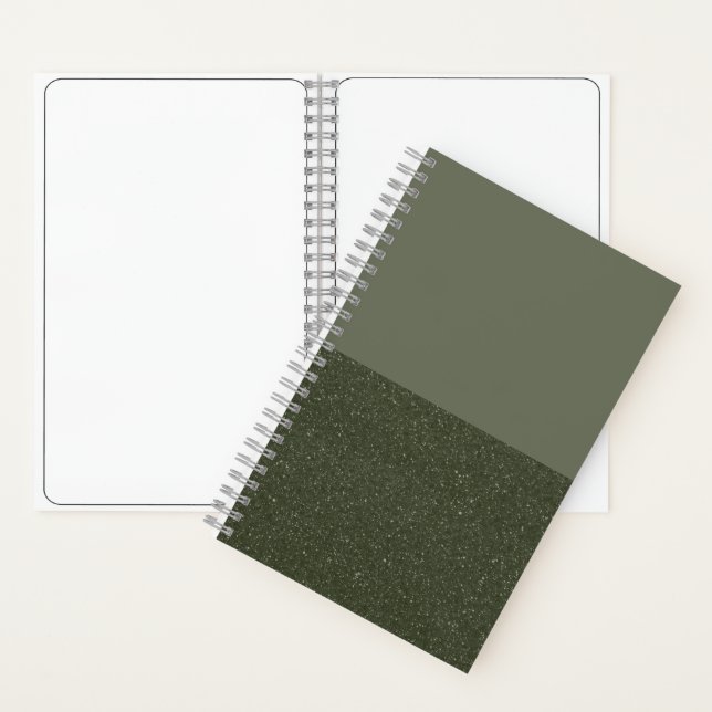 Customizable Moss Green Sketchbook – Bottom Split Notebook (Inside)