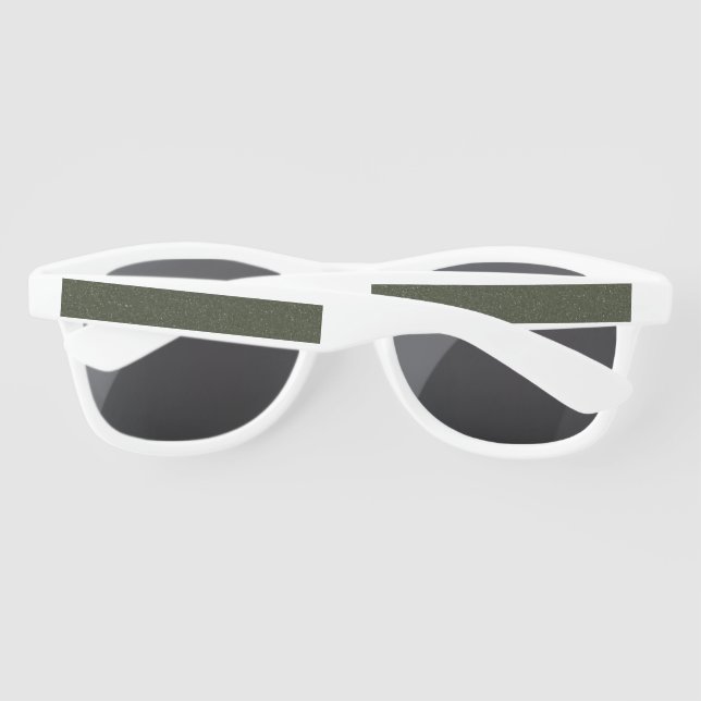 Customizable Moss Green Texture Plastic Sunglasses (Back)
