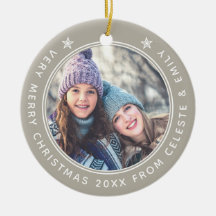 Customizable Mother Daughter Taupe Merry Christmas