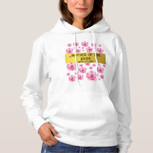 Customizable Mother of Bride Gold and Pink Flower Hoodie