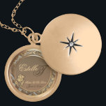 Customizable Mother Of Bride Keepsake Gold Locket<br><div class="desc">Replace Mother Of The Brides first name and last name initial with correct information, and the date of your marriage, on this elegant keepsake necklace, in the "Personalize It" box on the right of this product page. You may choose to change and/or delete any of the information on necklace. Font,...</div>