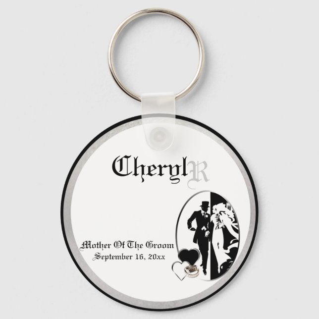 Customizable Mother Of The Groom Keepsake Keychain (Front)