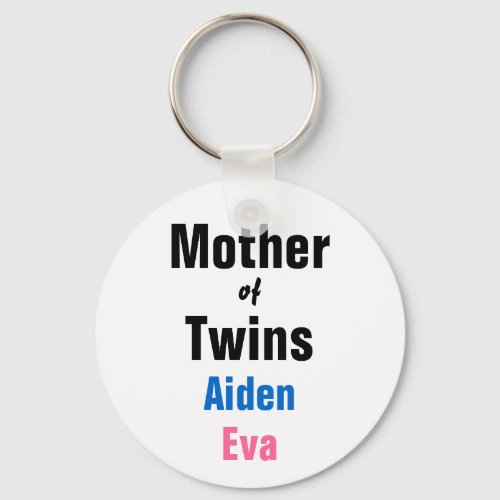 Customizable Mother of Twins Keychain