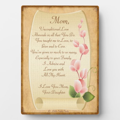 Customizable Mothers Day Gift from Daughter Plaque