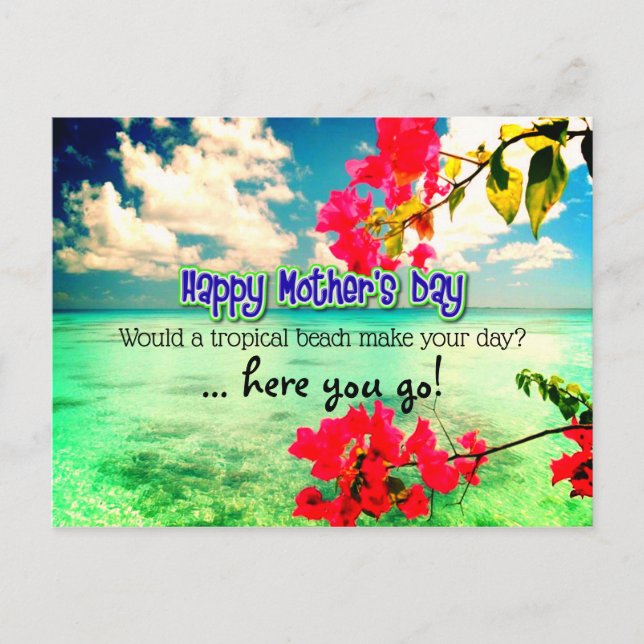 Customizable Mother's Day novelty humor tropical Postcard (Front)