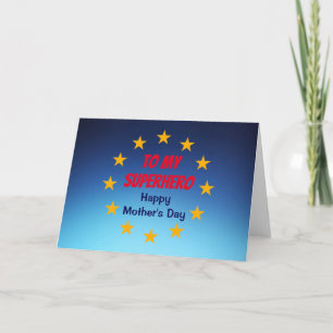 Customizable Mother's Day novelty superhero Card