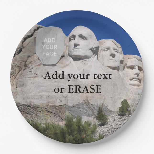 Customizable Mount Rushmore National Memorial… Paper Plates (Front)