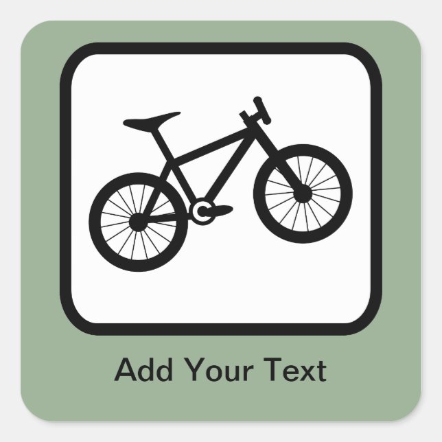 Customizable Mountain Biker Logo Square Sticker (Front)
