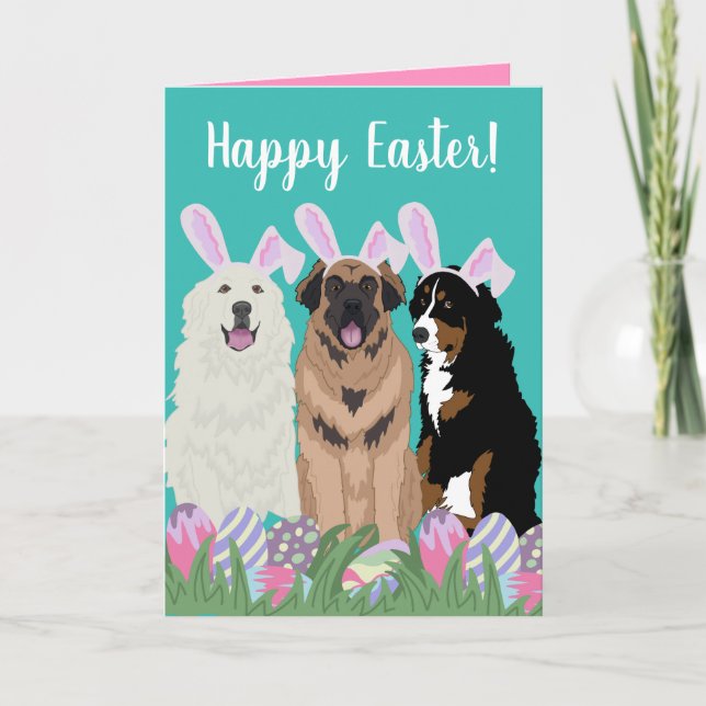 Customizable Mountain Dog Easter Card (Front)