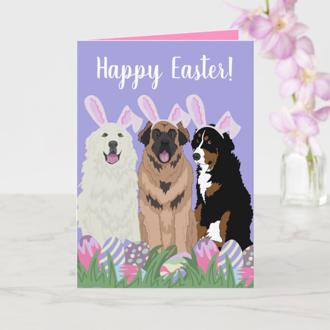 Customizable Mountain Dog Easter Card (Orchid)