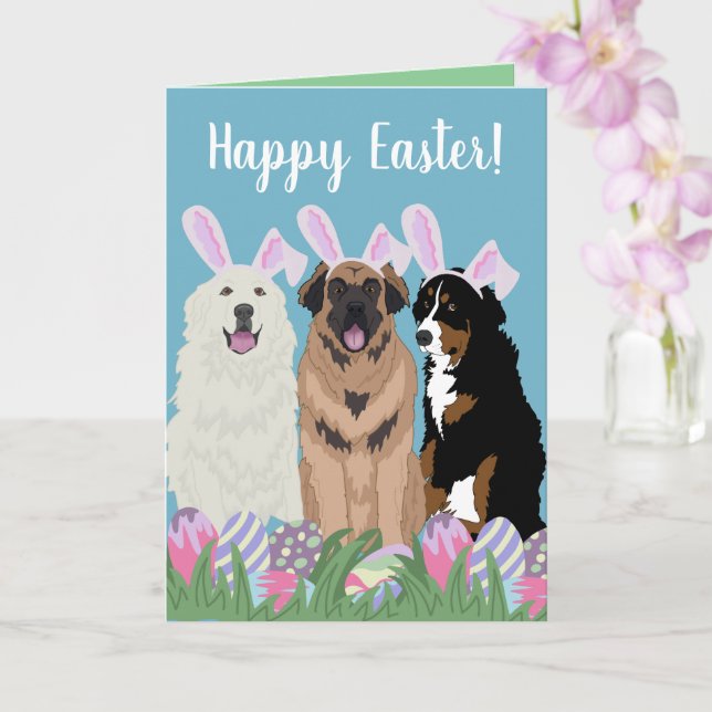 Customizable Mountain Dogs Easter  Card (Orchid)