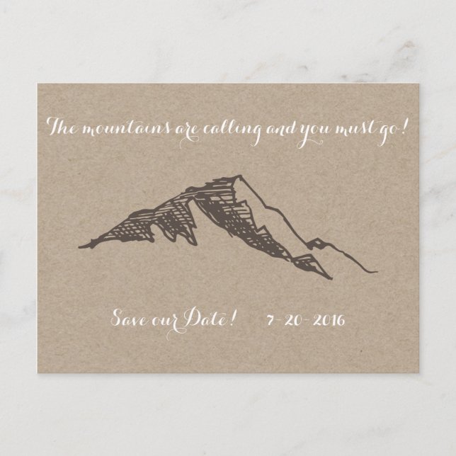 Customizable Mountain Save the Date Announcement Postcard (Front)